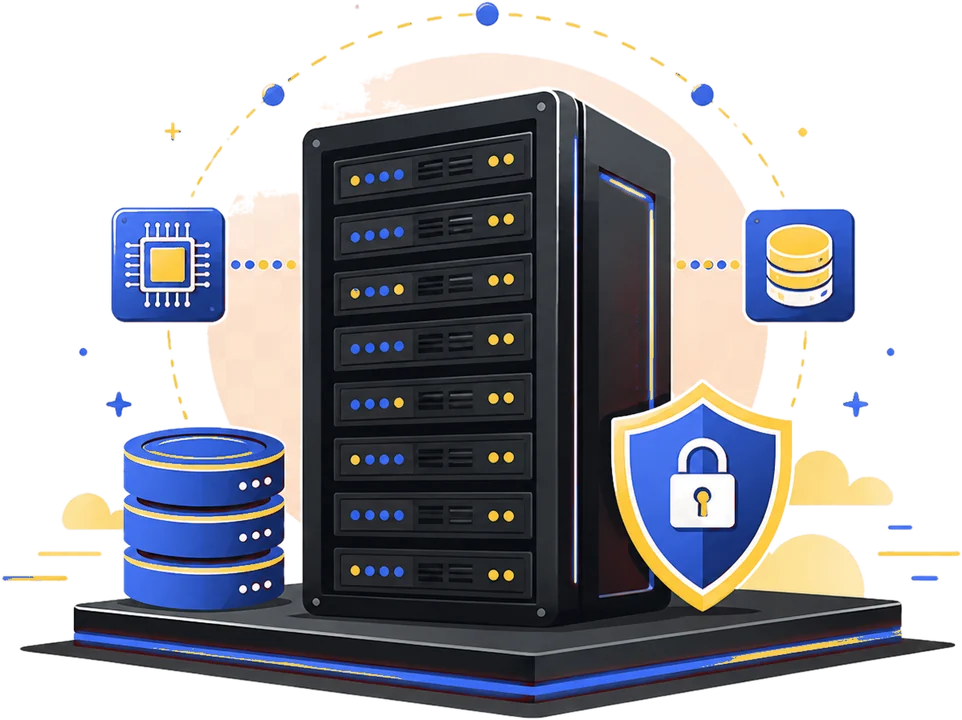 Secure server infrastructure illustration